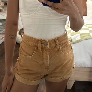 afends brown corduroy shorts